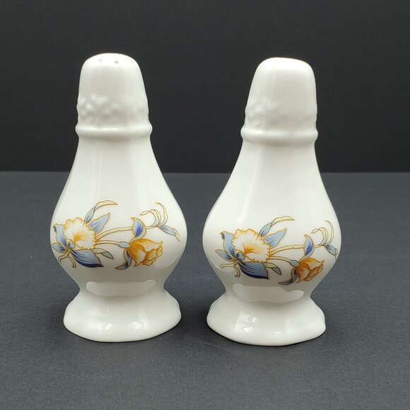 Aynsley Just Orchids Salt & Pepper Shakers English Bone China Floral Shakers - Picture 7 of 9